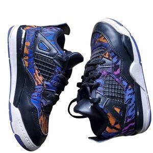 Jordan Black and Blue High-Top Sneakers with Breathable Mesh